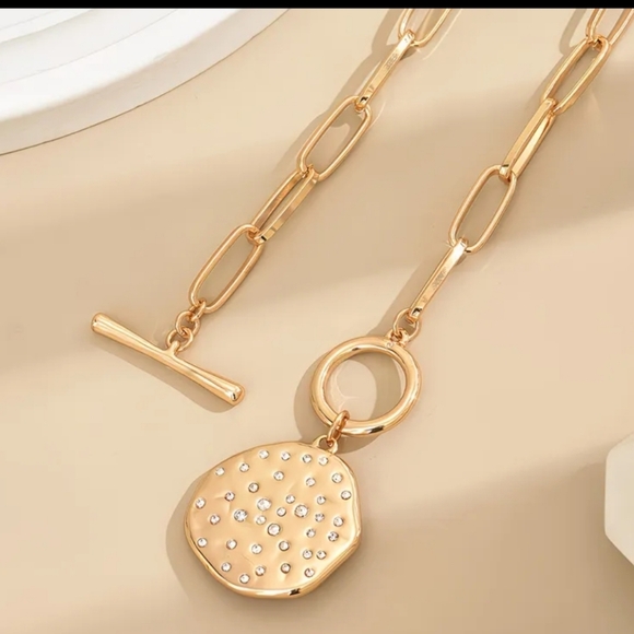 New Gold Daisy Reversible Pendent OT clasp Necklace  18in - Picture 2 of 3